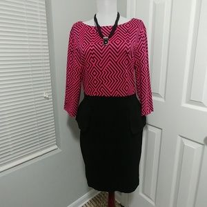J. Taylor Pink and Black Dress